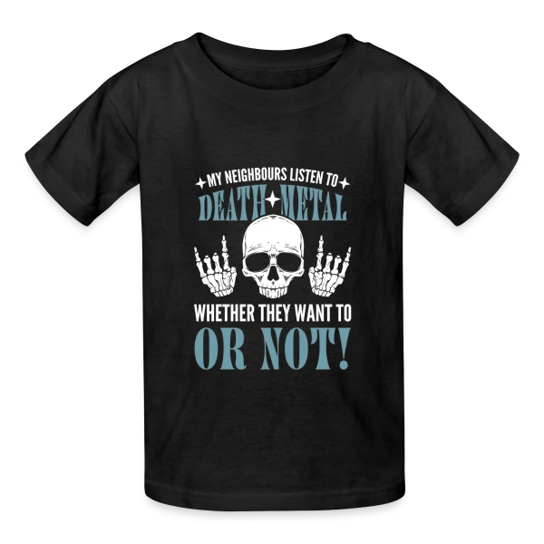 Hommage au Metal : Death, Trash & Hard Rock sur T-shirts Russell Enfant