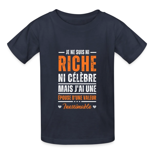 Homme - Mon Épouse D'une Valeur Inestimable sur T-shirts Russell Enfant