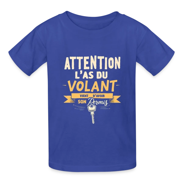 Permis de Conduire - Humour Jeune Conducteur sur T-shirts Russell Enfant