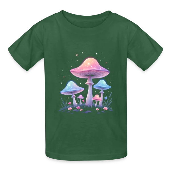 Champignons Magiques - Art Mystique de la Forêt sur T-shirts Russell Enfant