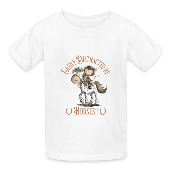 Cheval Cavalier Rigolo sur T-shirts Russell Enfant