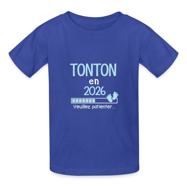 Annonce Grossesse Tonton 2026 - Futur Tonton Humour sur T-shirts Russell Enfant