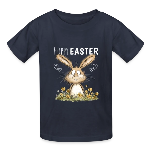 Joyeuses Pâques Lapin Fleuri sur T-shirts Russell Enfant