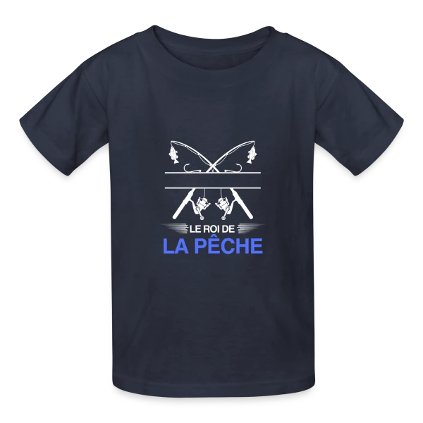Le Roi de la Pêche - Cadeau Pêcheur Personnalisé sur T-shirts Russell Enfant