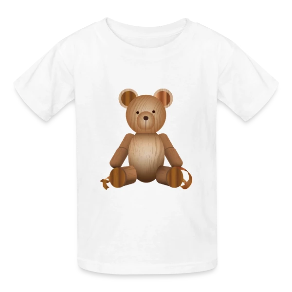Ours Mignon en Bois - Style Nature & Chaleureux sur T-shirts Russell Enfant