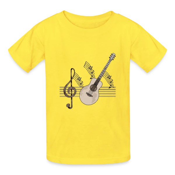 Guitare Addict sur T-shirts Russell Enfant