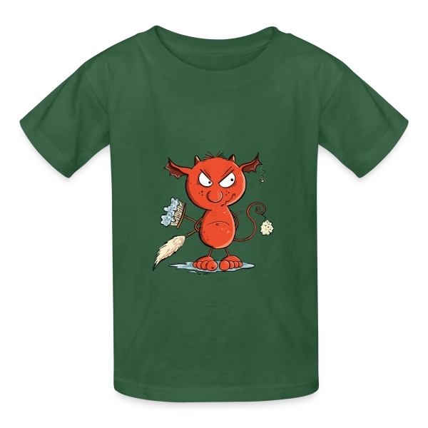 Petit diable du ménage - Nettoyage fun sur T-shirts Russell Enfant