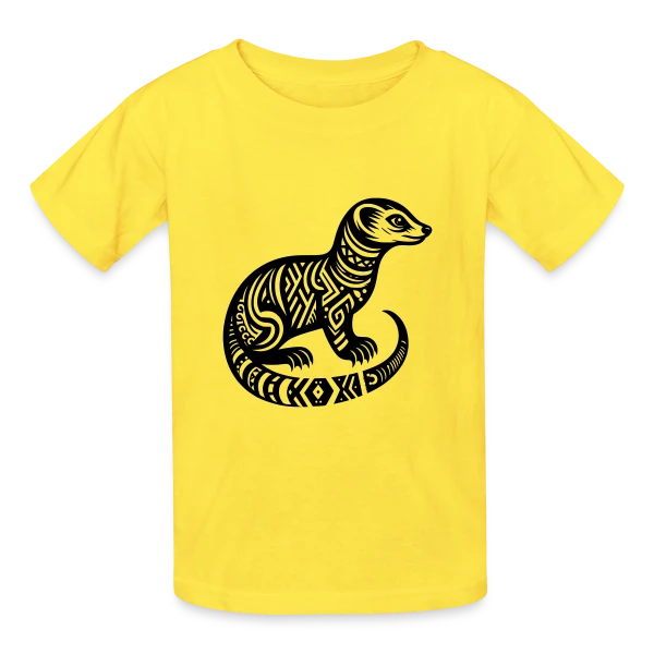 Mangouste Tribale : Esprit Sauvage sur T-shirts Russell Enfant