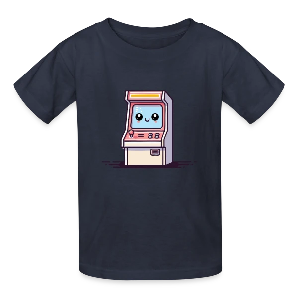 Borne d'Arcade Kawaii : Sourire Rétro Gaming sur T-shirts Russell Enfant