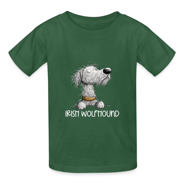 Chien Cartoon Lévrier Irlandais - Envie de promenade sur T-shirts Russell Enfant