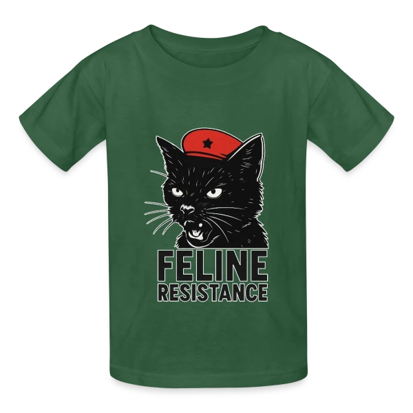 Chat Noir Révolutionnaire sur T-shirts Russell Enfant