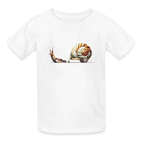 Slow Travel "L'Escargot Caravane" : Zen et Humoristique sur T-shirts Russell Enfant