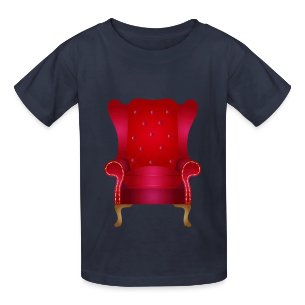 Fauteuil Vintage Rouge: Élégance Chaleureuse sur T-shirts Russell Enfant
