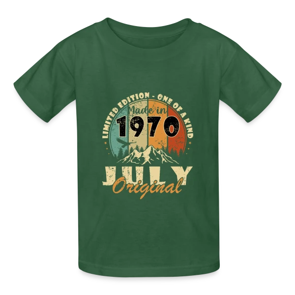 Année de Naissance 1970 Édition Limitée sur T-shirts Russell Enfant