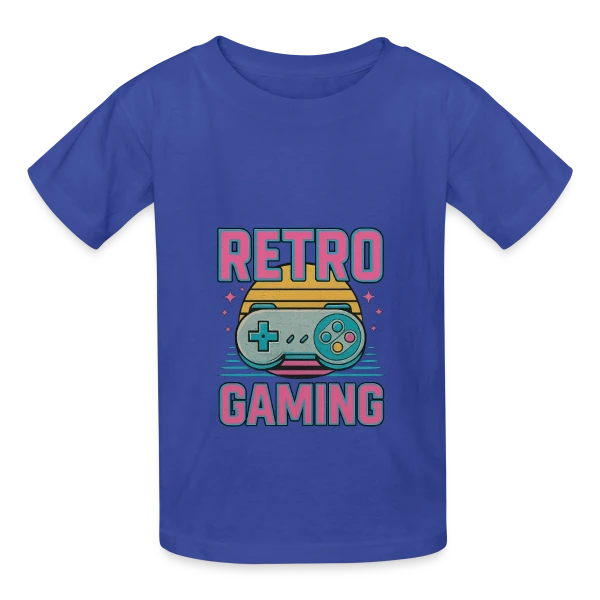 Manette Rétro Gaming Années 90 sur T-shirts Russell Enfant