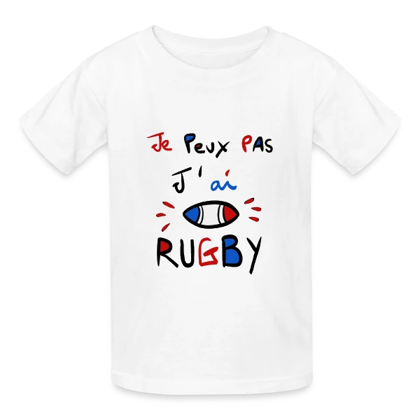 Je Peux Pas, J'ai Rugby - Humour Fanatique sur T-shirts Russell Enfant