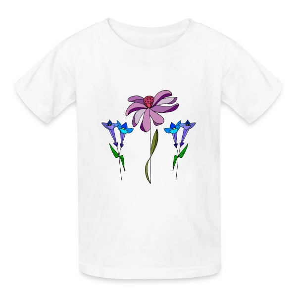Éclat Floral sur T-shirts Russell Enfant