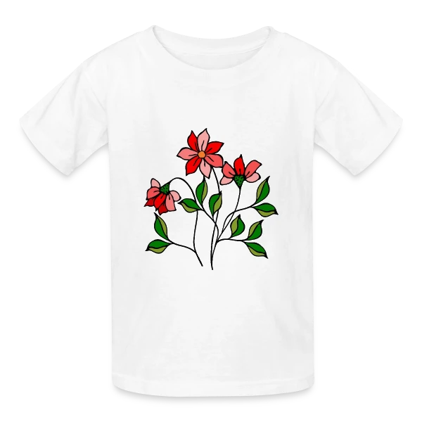 Fleurs Épanouies sur T-shirts Russell Enfant