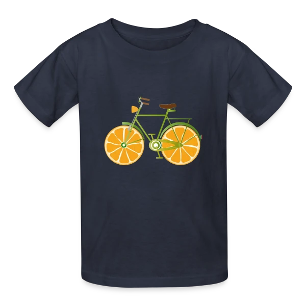Vélo Fruitix : L'Original Fun aux Roues Oranges sur T-shirts Russell Enfant