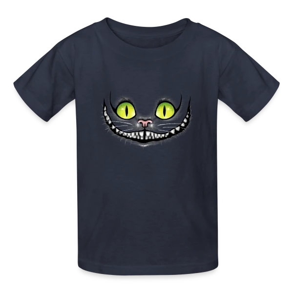 Chat Noir Sourit dans le Noir sur T-shirts Russell Enfant