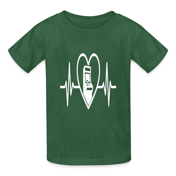 Cœur Arcade : Passion Bornes de Jeux sur T-shirts Russell Enfant