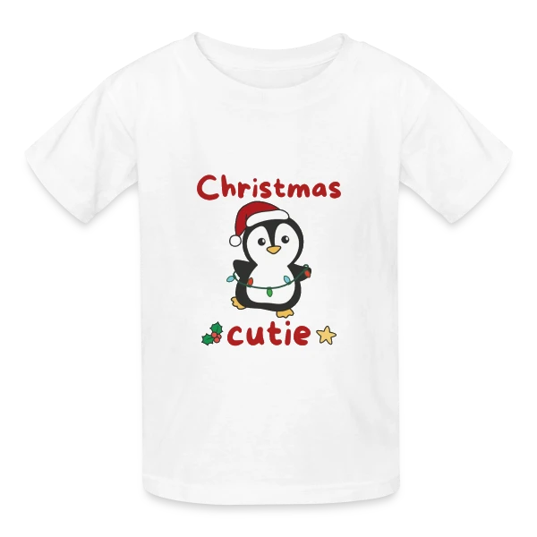 Pingouin Mignon Lumières Noël sur T-shirts Russell Enfant