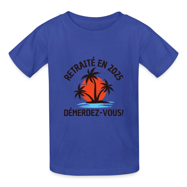 Retraite 2025 Plage sur T-shirts Russell Enfant