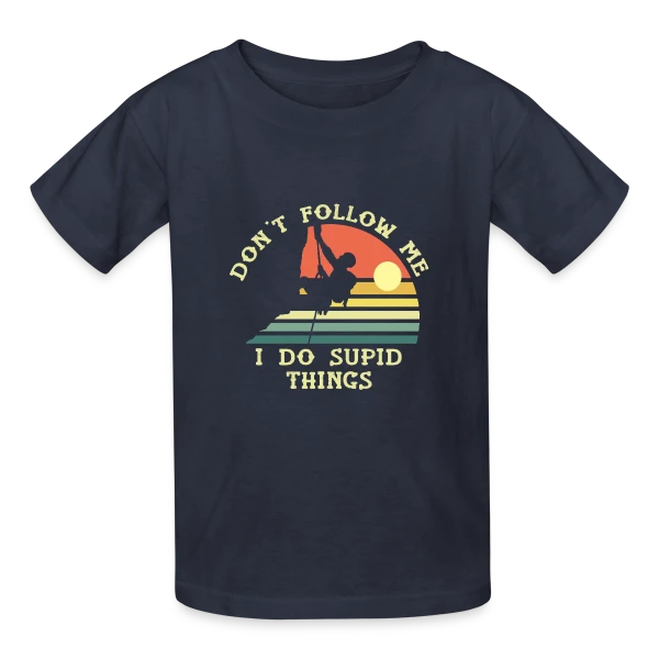 Escalade Rétro Aventure sur T-shirts Russell Enfant