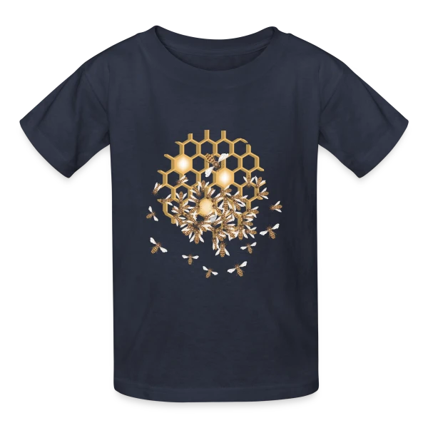 Nid d'Abeille Géométrique : Nature & Harmonie sur T-shirts Russell Enfant