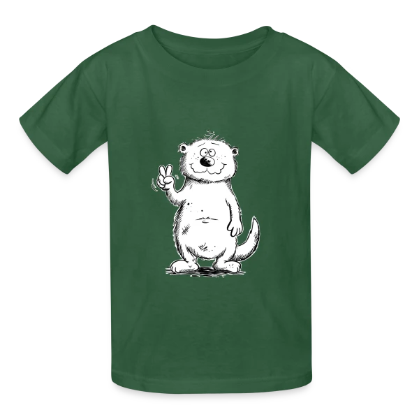 Loutre Zen sur T-shirts Russell Enfant