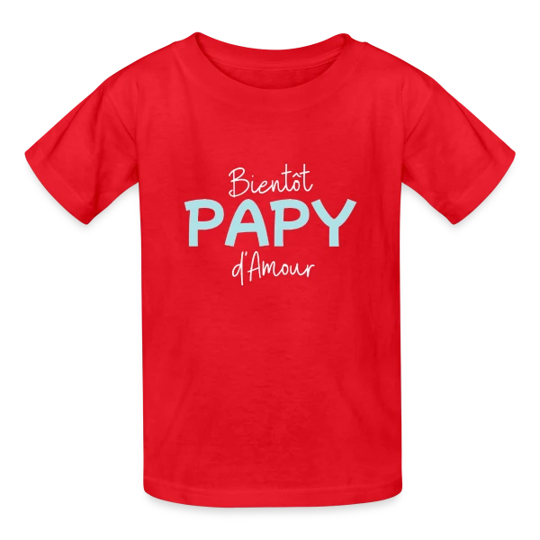 Bientôt Papy d'Amour : Annonce Originale sur T-shirts Russell Enfant
