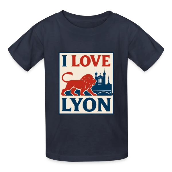 Fierté Lyonnaise Lion Vintage sur T-shirts Russell Enfant