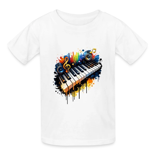 Piano Graffiti Urbain sur T-shirts Russell Enfant