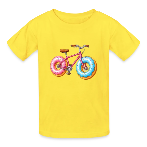 Cycliste Gourmand : Donut & Vélo Humoristique sur T-shirts Russell Enfant