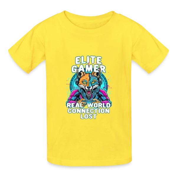 Élite Gamer : Connexion Fox Humour Geek sur T-shirts Russell Enfant