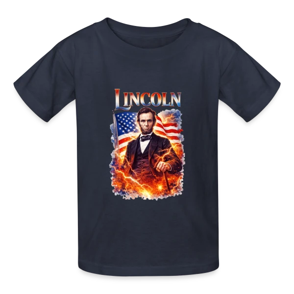 Abraham Lincoln Légendaire sur T-shirts Russell Enfant