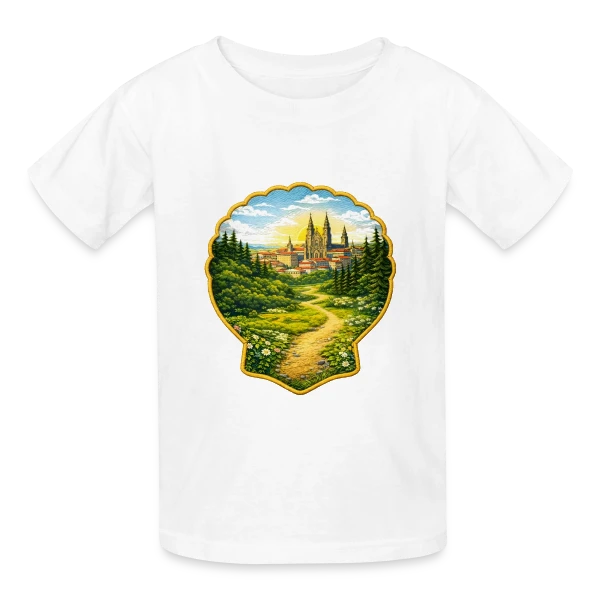 Chemin de Compostelle : L'Aventure du Pèlerinage sur T-shirts Russell Enfant