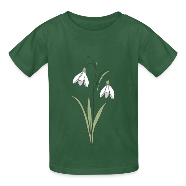 Line Art Perce-Neige sur T-shirts Russell Enfant