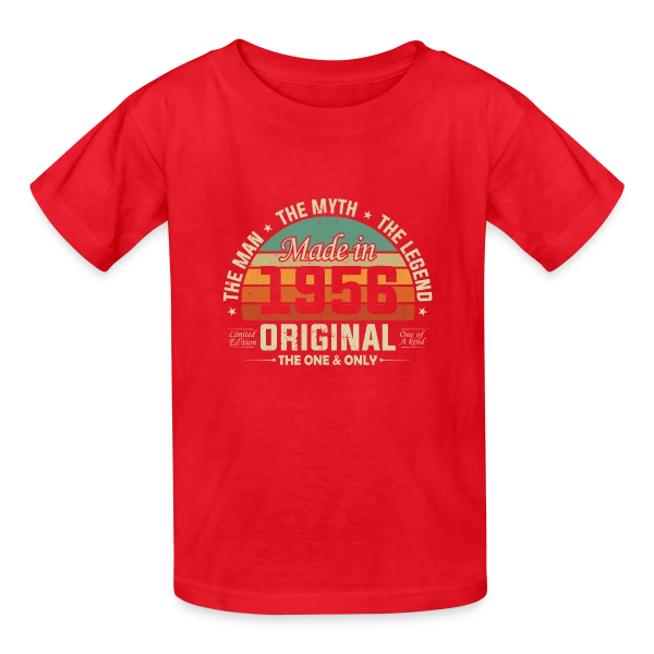Né en 1956 Mythe Légende sur T-shirts Russell Enfant