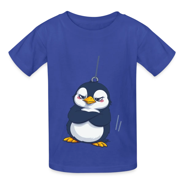 Pingouin Grognon Suspendu sur T-shirts Russell Enfant