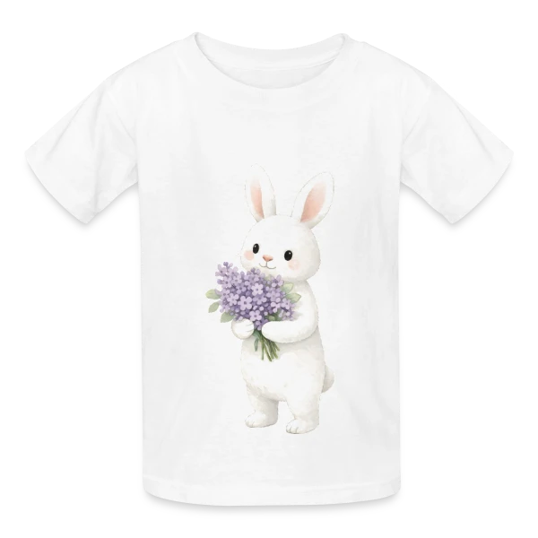 Lapin dans les Lilas - Douceur Printanière sur T-shirts Russell Enfant