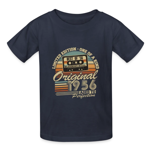 Cassette Rétro 1956 Légendaire sur T-shirts Russell Enfant