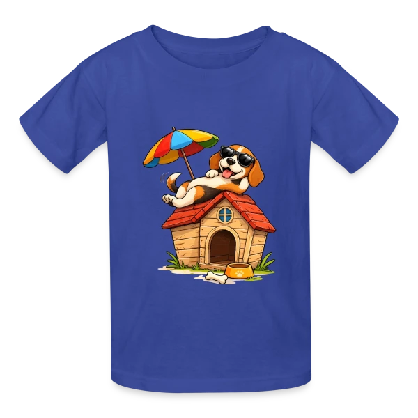 Chien Beagle en Vacances à la Maison sur T-shirts Russell Enfant