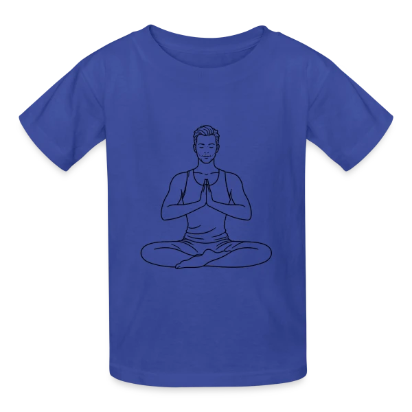 Homme en Posture de Yoga sur T-shirts Russell Enfant