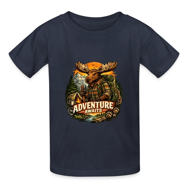 Élan Randonneur Aventure sur T-shirts Russell Enfant
