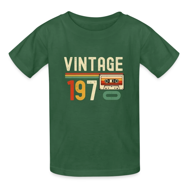 Vintage 1970 Cassette Rétro sur T-shirts Russell Enfant