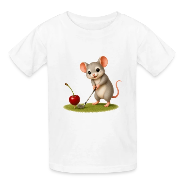 La Souris Golfeuse sur T-shirts Russell Enfant