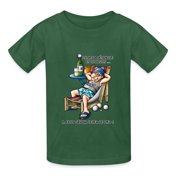Entre la Pétanque et l'Apéro sur T-shirts Russell Enfant