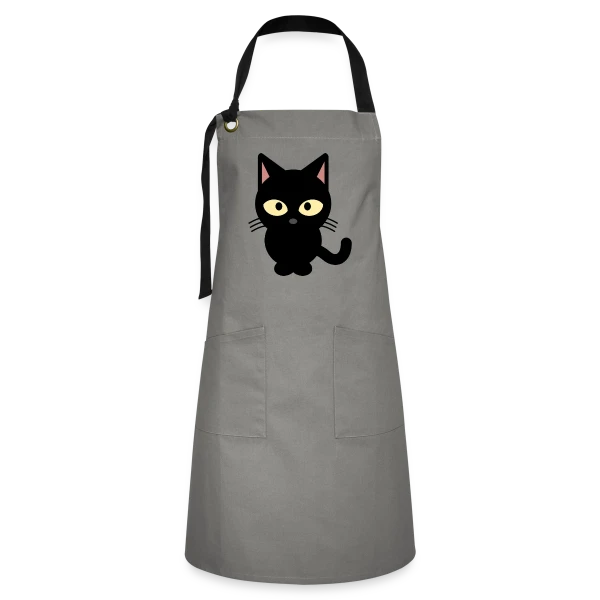 Chat Noir Mystérieux sur Tablier contrasté