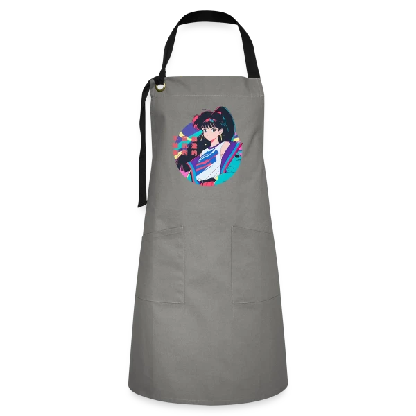Fille Anime Rétro 80s/90s Windbreaker sur Tablier contrasté